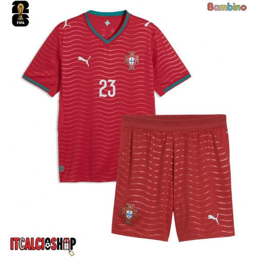 Portogallo Vitinha #23 Prima Maglia Bambino Mondiali 2026 Manica Corta (+ Pantaloni corti)